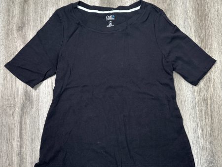 Top Short Sleeve Basic By Croft And Barrow In Black, Size: Mp For Cheap