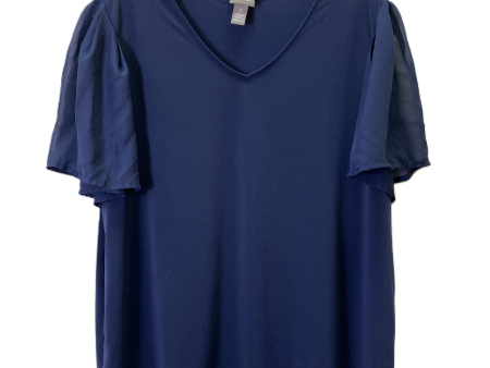 Top Short Sleeve Basic By Chicos In Navy, Size: Xl Hot on Sale