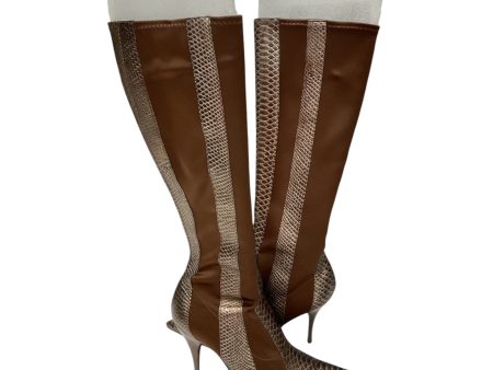 Boots Knee Heels By Carlos By Carlos Santana In Snakeskin Print, Size: 8 Online now