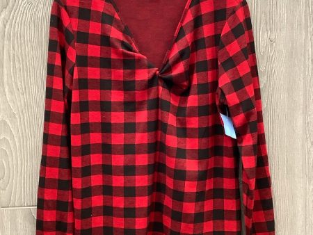 Top Long Sleeve By Old Navy In Plaid Pattern, Size: L Discount