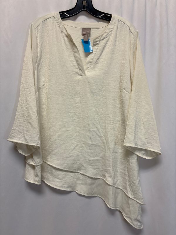 Top 3 4 Sleeve By Chicos In Cream, Size: Xl Sale