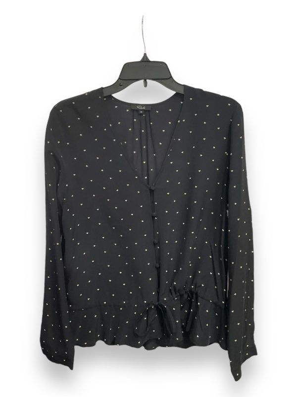 Blouse Long Sleeve By Rails In Black, Size: M Fashion