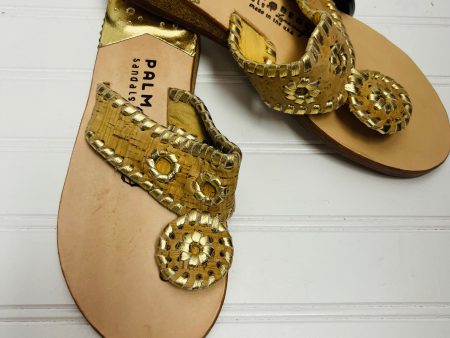 Sandals Flats By PALM BEACH SANDALS In Gold, Size: 6 Hot on Sale