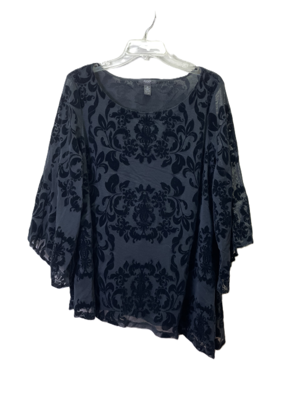 Top 3 4 Sleeve By Alfani In Black, Size: 1x Fashion