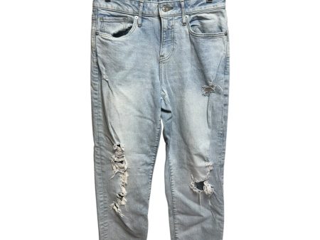 Distressed Jeans Boyfriend By Express In Blue Denim, Size: 6 on Sale