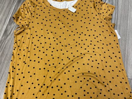 Top Short Sleeve By Maurices In Black & Yellow, Size: 2x For Sale