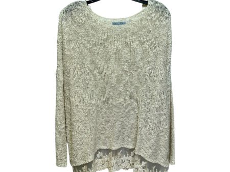 Lace Trim Sweater By Olivia Sky In Cream, Size: 1x Sale