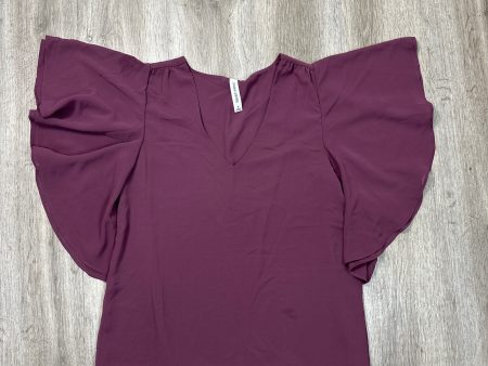 Blouse Short Sleeve By Zenana Outfitters In Purple, Size: S Fashion