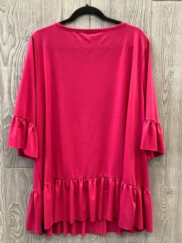 Top 3 4 Sleeve By Belldini In Pink, Size: 3x For Cheap