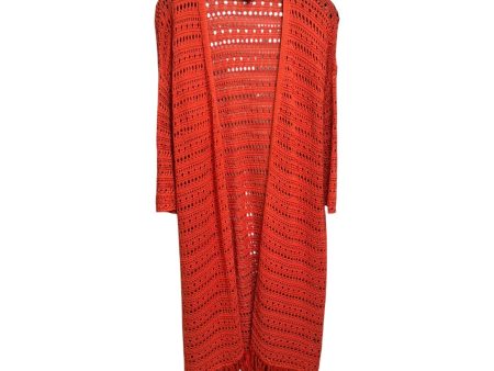 Crochet Fringe Kimono Sweater By Torrid In Orange, Size: 1x Online