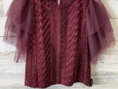 Blouse Short Sleeve By Let Me Be In Maroon, Size: Xs Discount