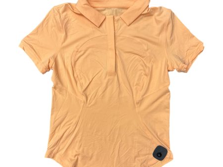 Athletic Top Short Sleeve By Lululemon In Orange, Size: 6 For Discount