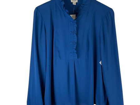 Blouse Long Sleeve By J. Crew In Blue, Size: 10 Supply