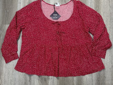 Blouse Long Sleeve By Ava & Viv In Red, Size: 2x For Sale