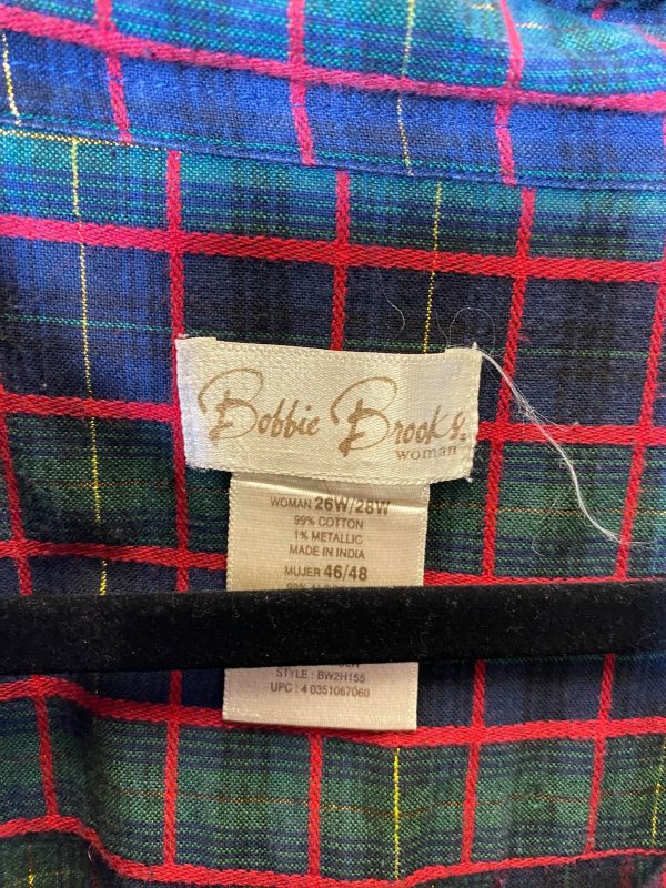 Blouse Long Sleeve By Bobbie Brooks In Plaid Pattern, Size: 4x Hot on Sale