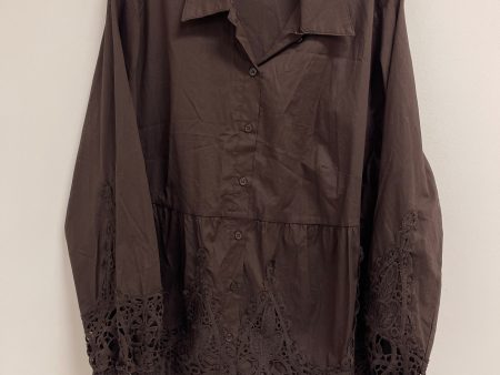 Blouse Long Sleeve By Cato In Brown, Size: 2x Discount