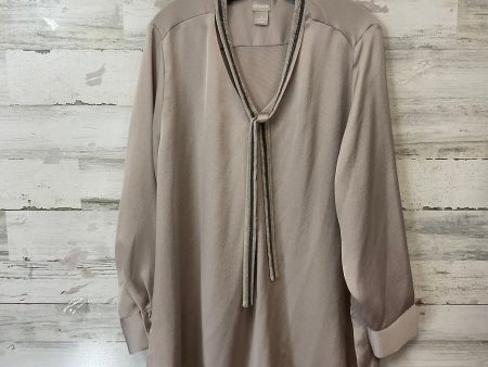 Blouse Long Sleeve By Chicos In Brown, Size: Xl Cheap