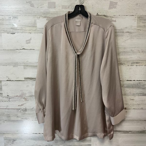 Blouse Long Sleeve By Chicos In Brown, Size: Xl Cheap