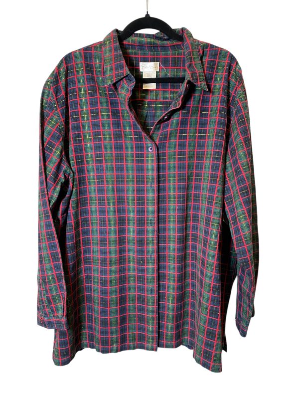 Blouse Long Sleeve By Bobbie Brooks In Plaid Pattern, Size: 4x Hot on Sale