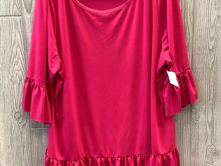 Top 3 4 Sleeve By Belldini In Pink, Size: 3x For Cheap