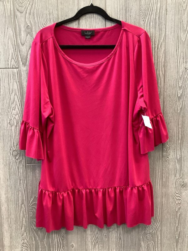 Top 3 4 Sleeve By Belldini In Pink, Size: 3x For Cheap