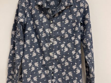 Blouse Long Sleeve By J. Crew In Blue & White, Size: Xs Online now