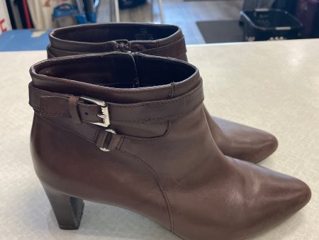 Boots Ankle Heels By Ralph Lauren In Brown & Silver, Size: 10 For Cheap