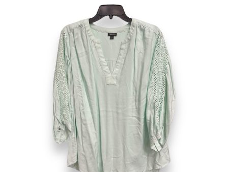 Blouse Long Sleeve By Torrid In Green, Size: 1x Hot on Sale