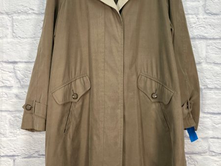 Coat Trench Coat By Gallery In Brown & Grey, Size: M Sale